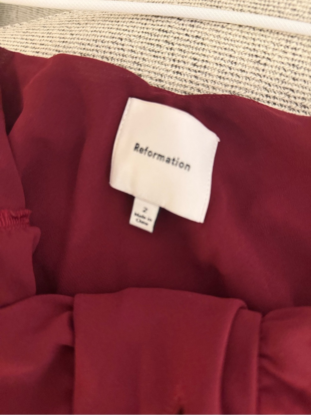 Reformation Burgundy Halter Lace-Up Maxi Dress - Size 2 - Picture 4 of 4